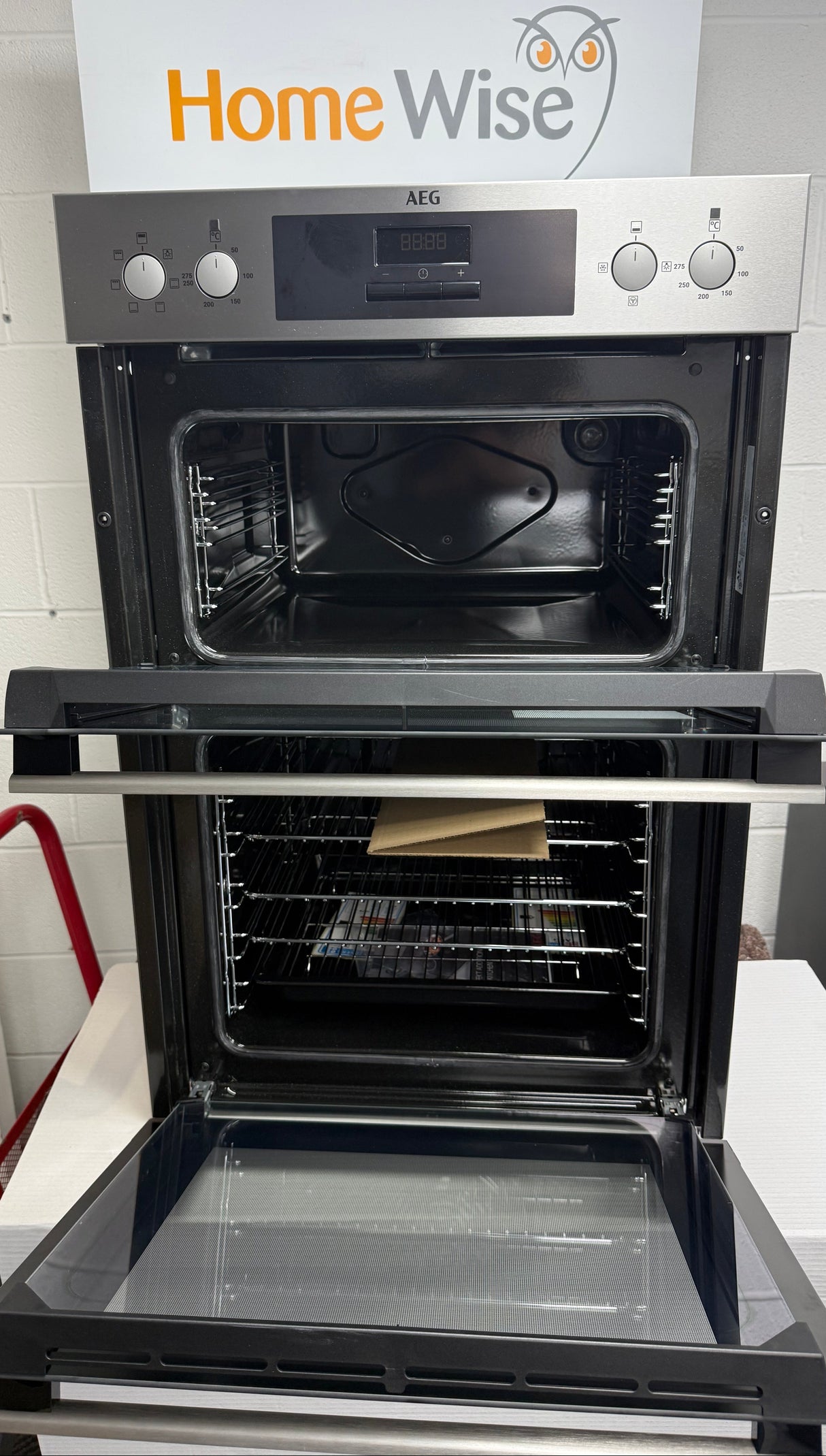 AEG 6000 DEB331010M (57) SurroundCook Clean Enamel Electric Double Built In Oven in Stainless Steel - A/A Rated - (Blemished ) - HW182457