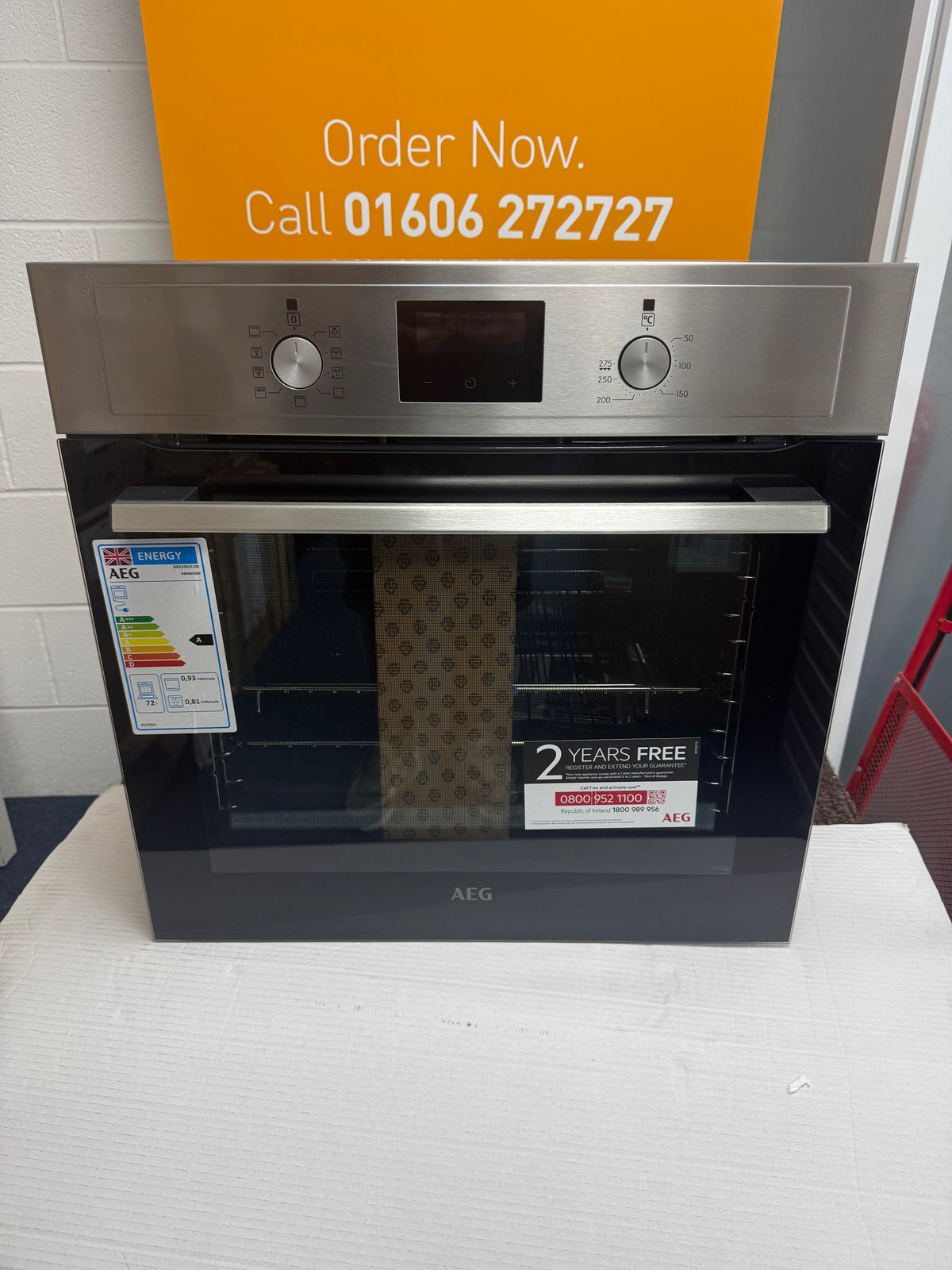 AEG BEX335011M (79) SurroundCook Built-in Electric Single Oven with Aqua Clean in Stainless Steel - A Rated - (Ex Display) - HW182779
