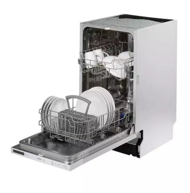 Teknix TBD455 Slimline 45cm Integrated Dishwasher with 9 Place Settings