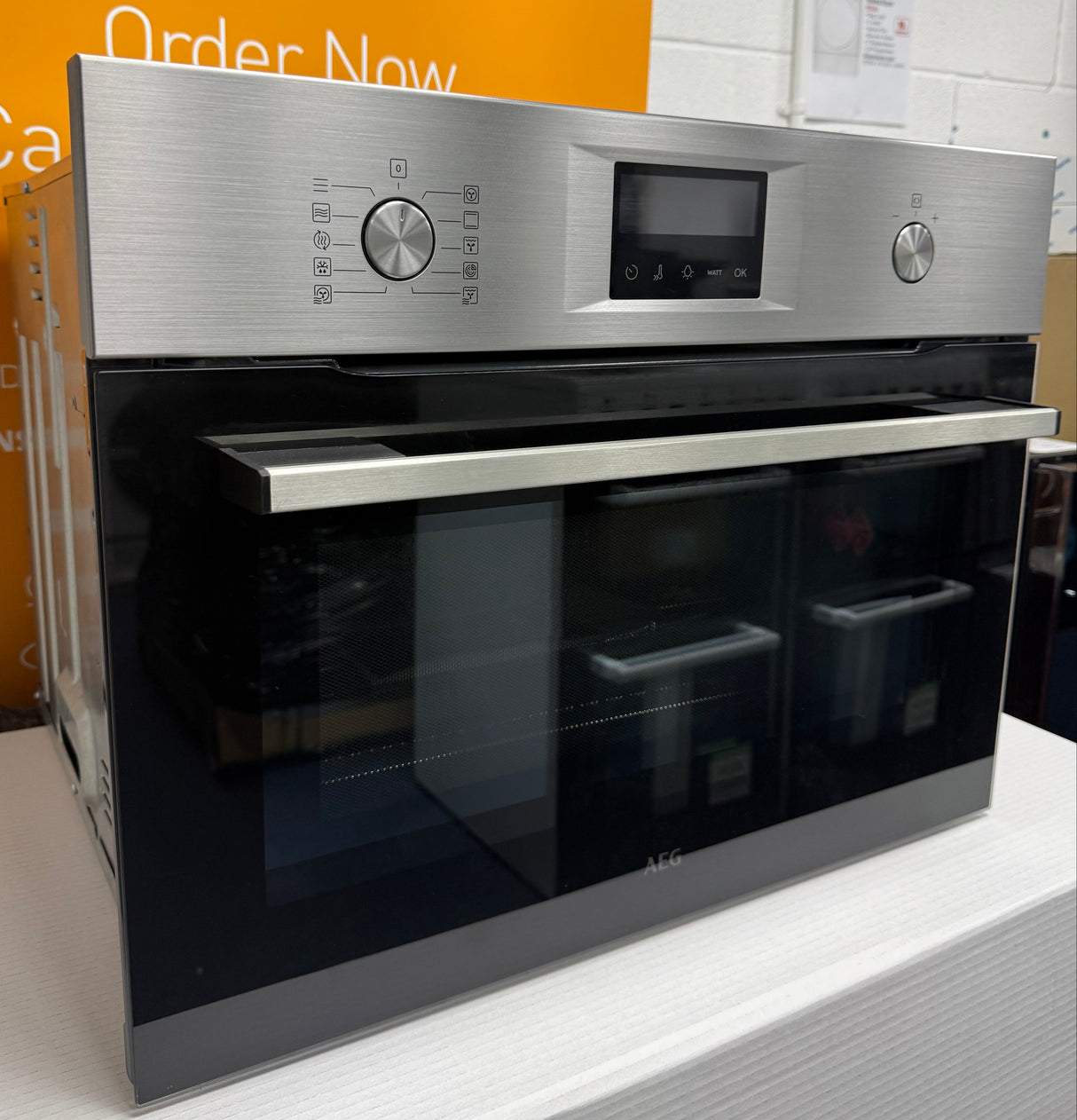 AEG OK6NK40M (78) 6000 Built-in CombiQuick® Microwave with Oven in Stainless Steel - (Ex Display) - HW182478