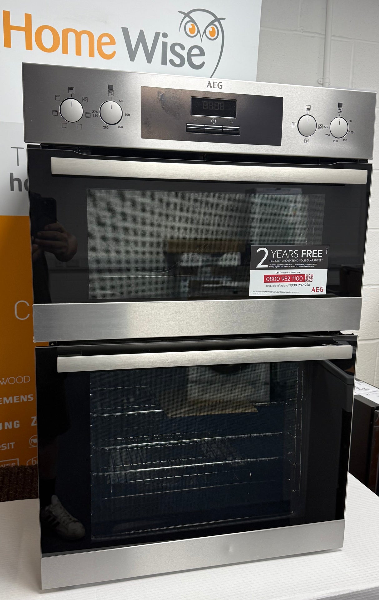 AEG 6000 DEB331010M (57) SurroundCook Clean Enamel Electric Double Built In Oven in Stainless Steel - A/A Rated - (Blemished ) - HW182457