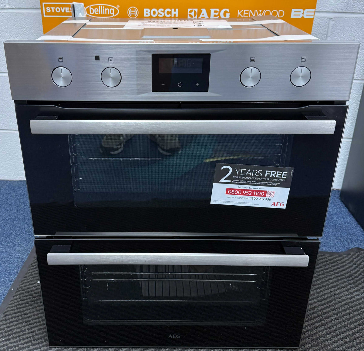 AEG 600 OU5NU20M (15) SurroundCook Clean Enamel Built-under Double Oven in Stainless Steel - A/A Rated - (EX DISPLAY) - HW182715