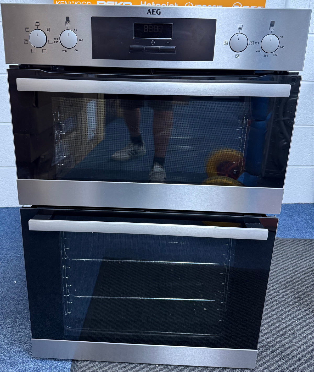AEG 6000 DEB331010M (62) SurroundCook Clean Enamel Electric Double Built In Oven in Stainless Steel - A/A Rated - (Blemished ) - HW182662