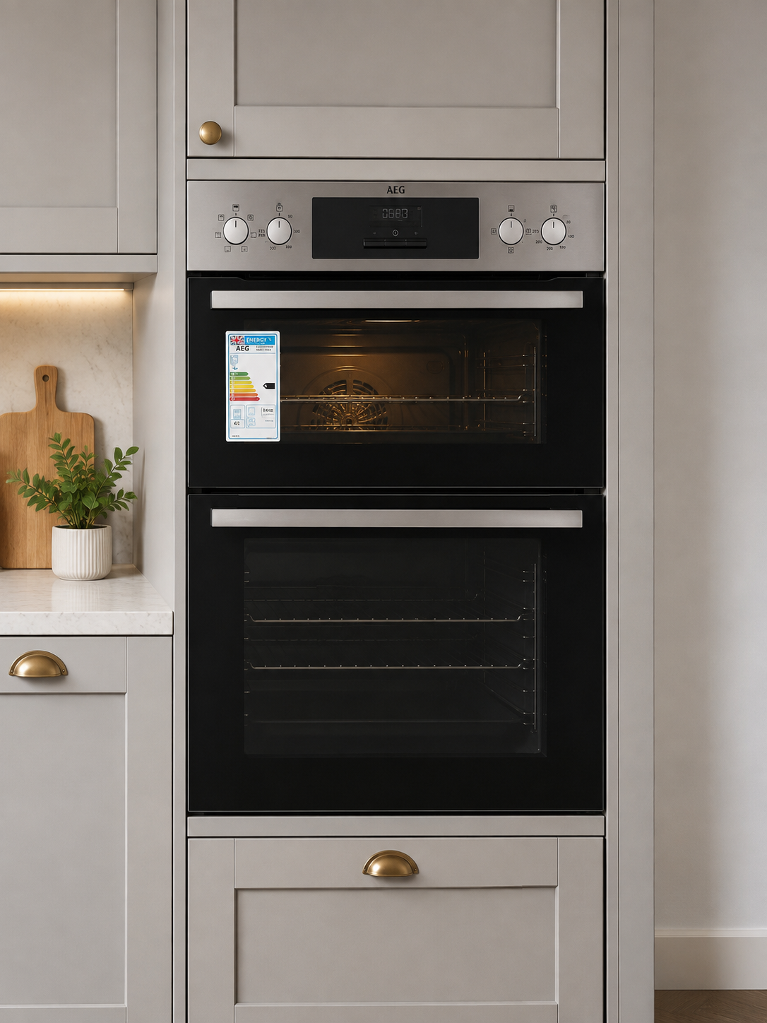 AEG 6000 DEB331010M (49) SurroundCook Clean Enamel Electric Double Built In Oven in Stainless Steel - A/A Rated - (Ex Display blemished ) - HW182549