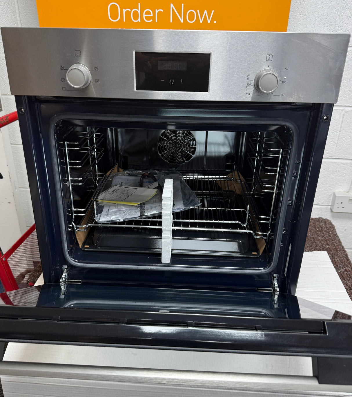 Bosch Series 2 HHF133BS0B (15) Built-in Electric Single Oven with 13Amp Plug in Stainless Steel - A Rated - (Ex Display) - HW182415