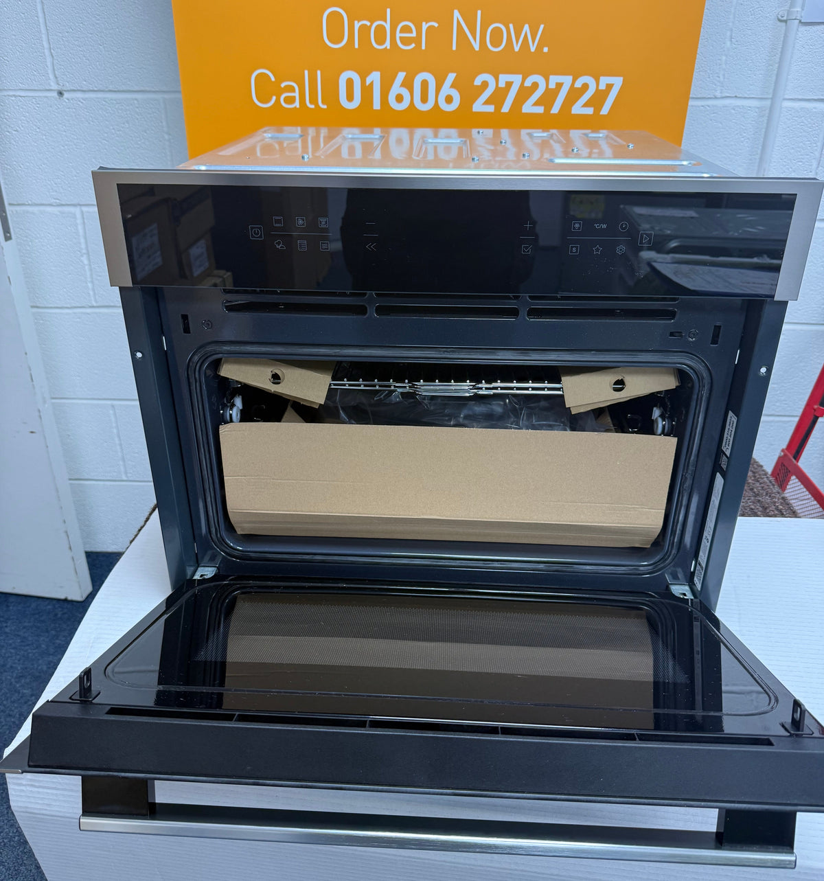 Hotpoint Cook on 3 HCW6O7HTSXUK (74) 53 Litre 950W Built-in Compact Oven with Microwave in Stainless Steel - (EX Display)- HW182674