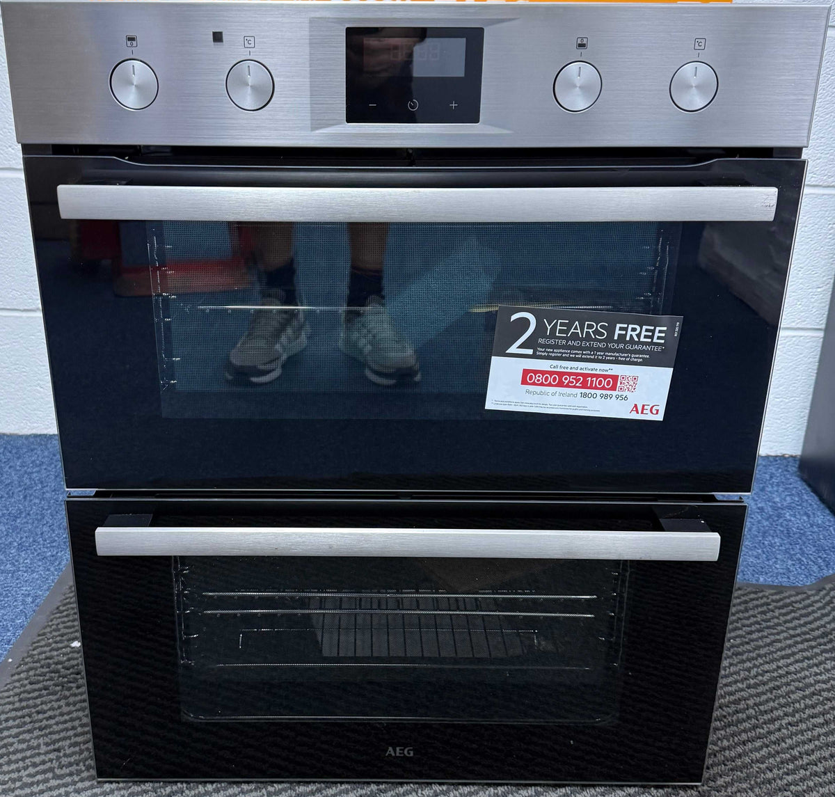 AEG 600 OU5NU20M (15) SurroundCook Clean Enamel Built-under Double Oven in Stainless Steel - A/A Rated - (EX DISPLAY) - HW182715