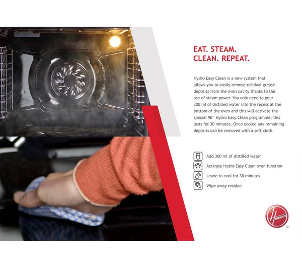 HOOVER H-OVEN 300 HO7DC3E3078IN Electric Built under Double Oven Stainless Steel Aqua clean