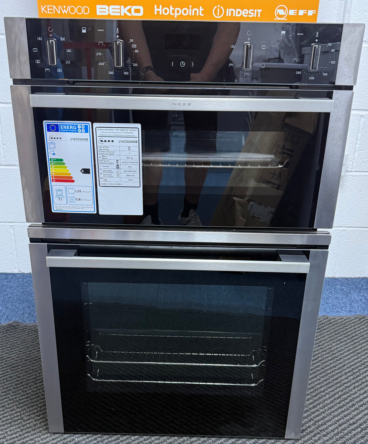 Neff N50 U1ACE2AN3B (14) Built-In Electric Double Oven in Stainless Steel - A Rated - (Ex Display) - HW182414