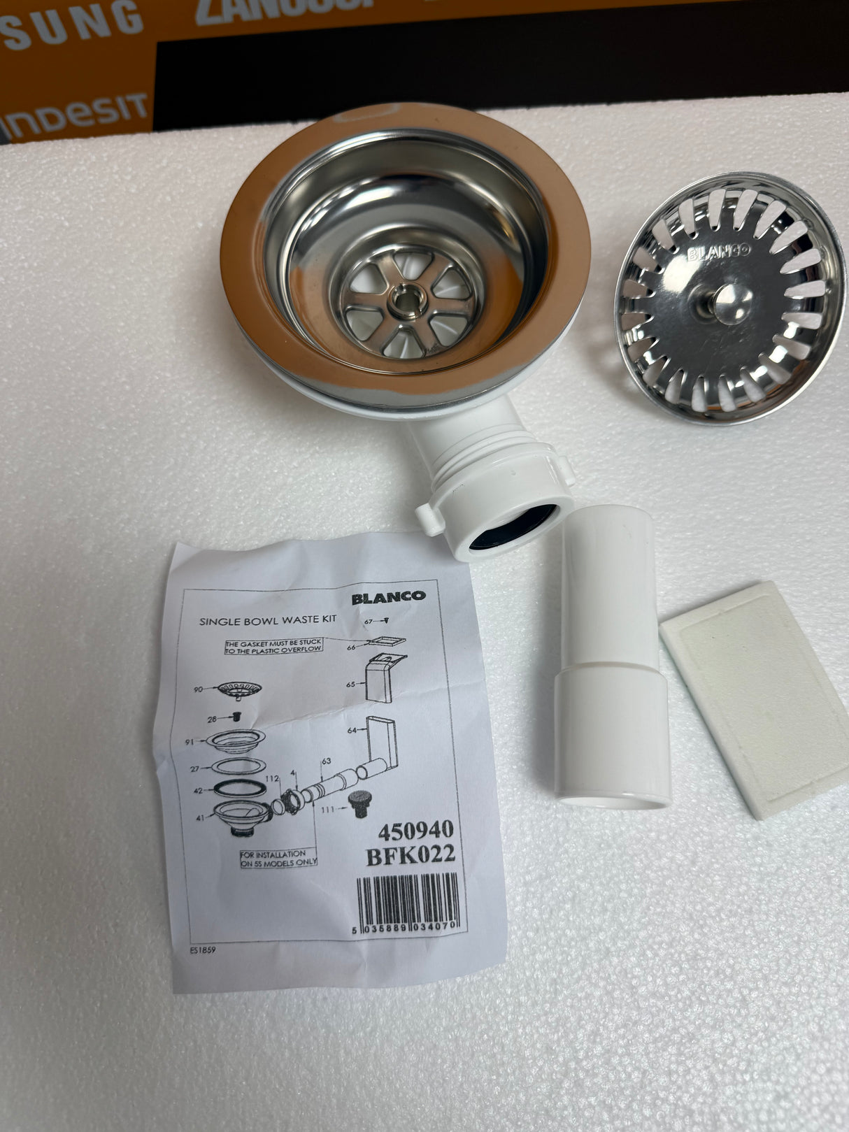 Blanco 450940 BFK022 Single Bowl Waste Kit