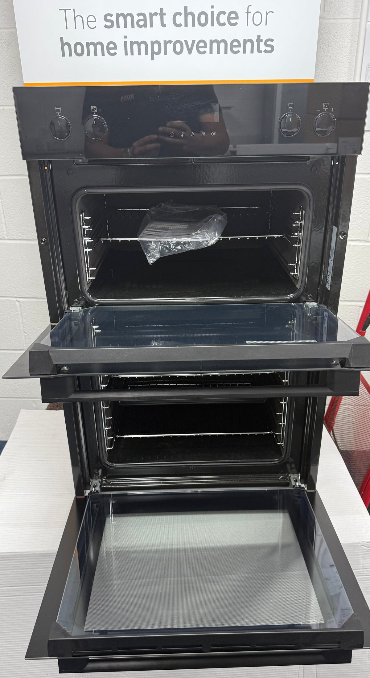 AEG 6000 Series DCE531160B (61) Built-in Electric Double Oven in Black - 61L/42L - A/A Rated - (Ex Display)- HW182561