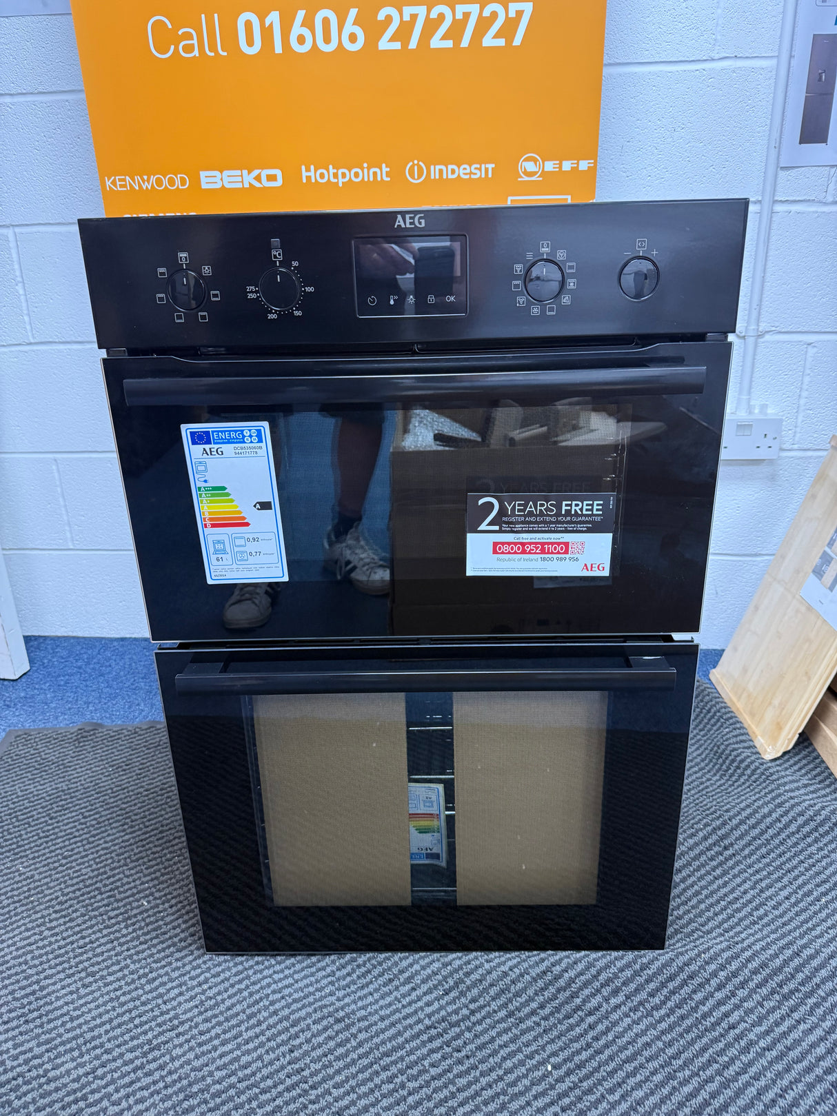 AEG 6000 DCB535060B (56) SurroundCook Electric Double Built-in Oven in Black - A/A Rated - (Ex Display) - HW182256