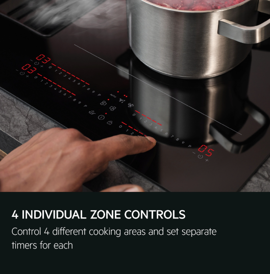 AEG Series 7000 NCH84C23AB 80cm Induction Hob with Venting Extraction and SenseFry® in Matt Black - A+ Rated - (Tatty Box) - HW181744 - MANAGERS SPECIAL PRICE DROP NOW £1499.00