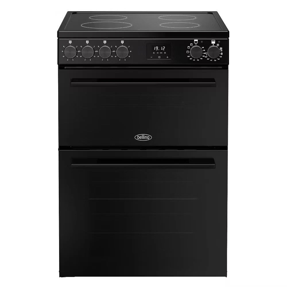 Belling FSA Vision 60E BLK (70) 444412049 60cm Electric Ceramic Cooker with Double Oven in Black - (Ex Display) - HW182370
