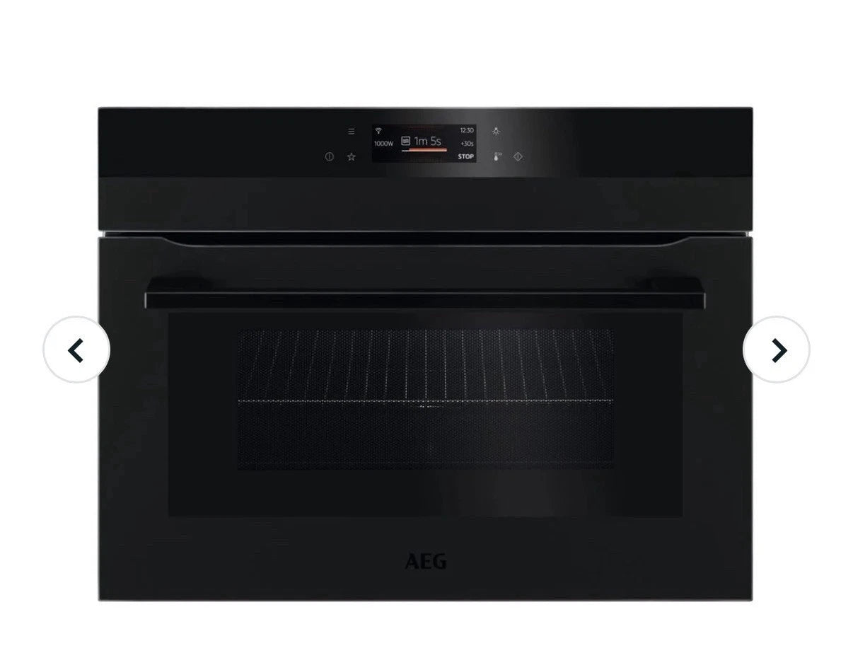 AEG KMK768080T (92) 7000 Series CombiQuick Built In Microwave Oven with Enamel Cleaning in Matt Black - HW181792