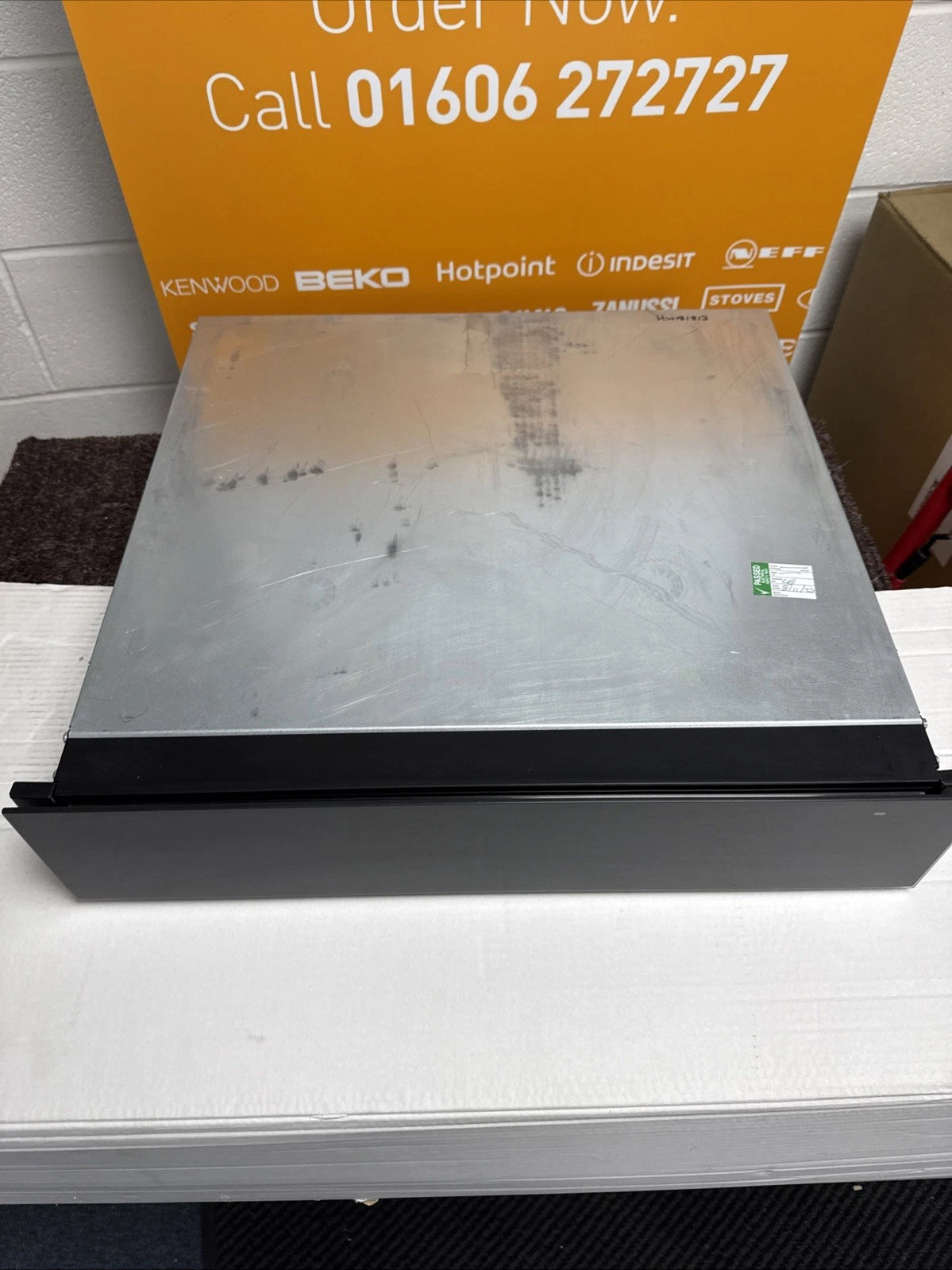 AEG KDK911424M 14cm Warming Drawer in Black Glass - (No Front Branding) - HW181813