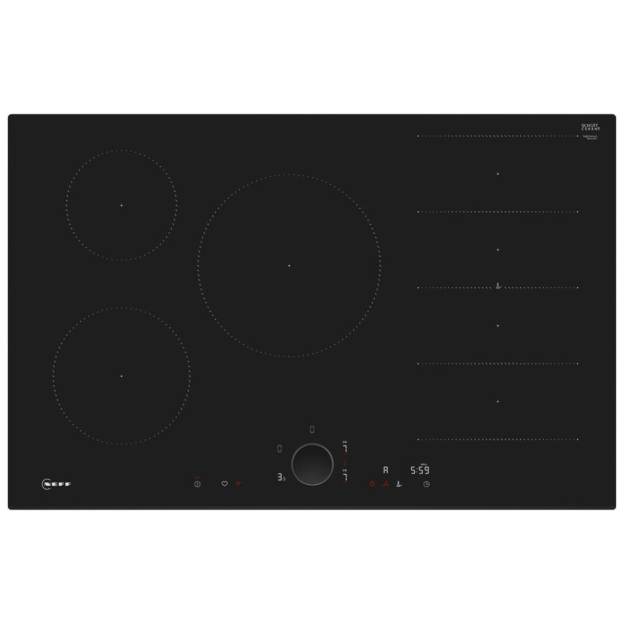 Neff N90 T68FUV4L0 80cm Flex Induction Hob with Twist Pad® in Black - (Tatty Packaging) - HW182484
