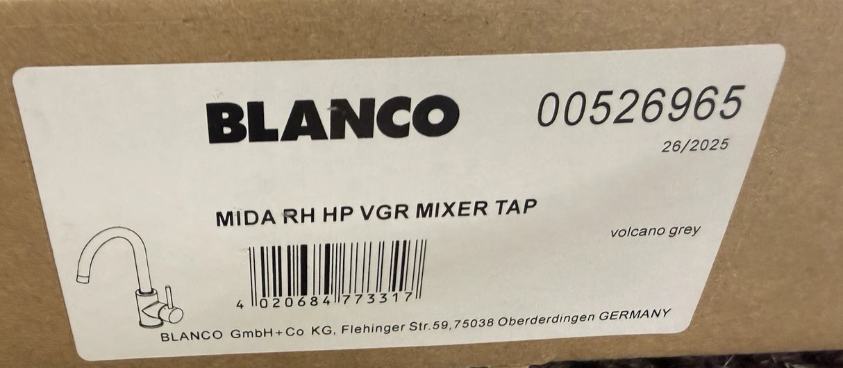 Blanco 526965 Mida Silgranit Look High Pressure Fixed Spout Mixer Tap in Volcano Grey - HW182001