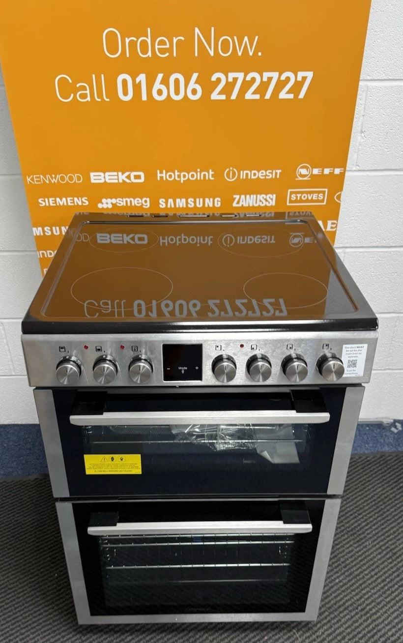 Kenwood KDC60SS25 (67) 60cm Electric Ceramic Cooker with Double Oven and Air Fry Function in Stainless Steel - (Ex Display) - HW182367