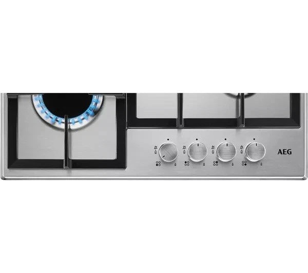 AEG HGB64200SM (44) 3000 59cm 4 Burner Gas Hob in Stainless Steel - (New) - HW182244