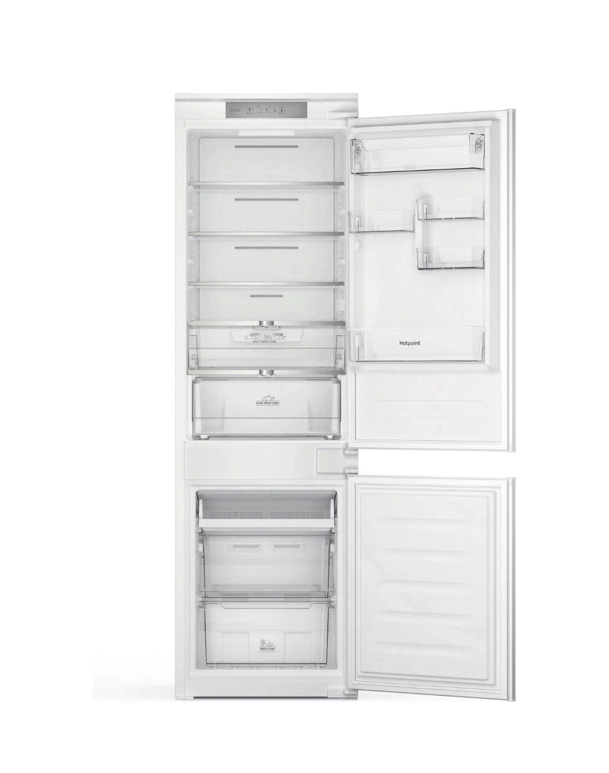 Hotpoint HTC18 T322 UK 70/30 (60) No Frost Integrated Fridge Freezer with Sliding Hinge - E Rated - HW182660