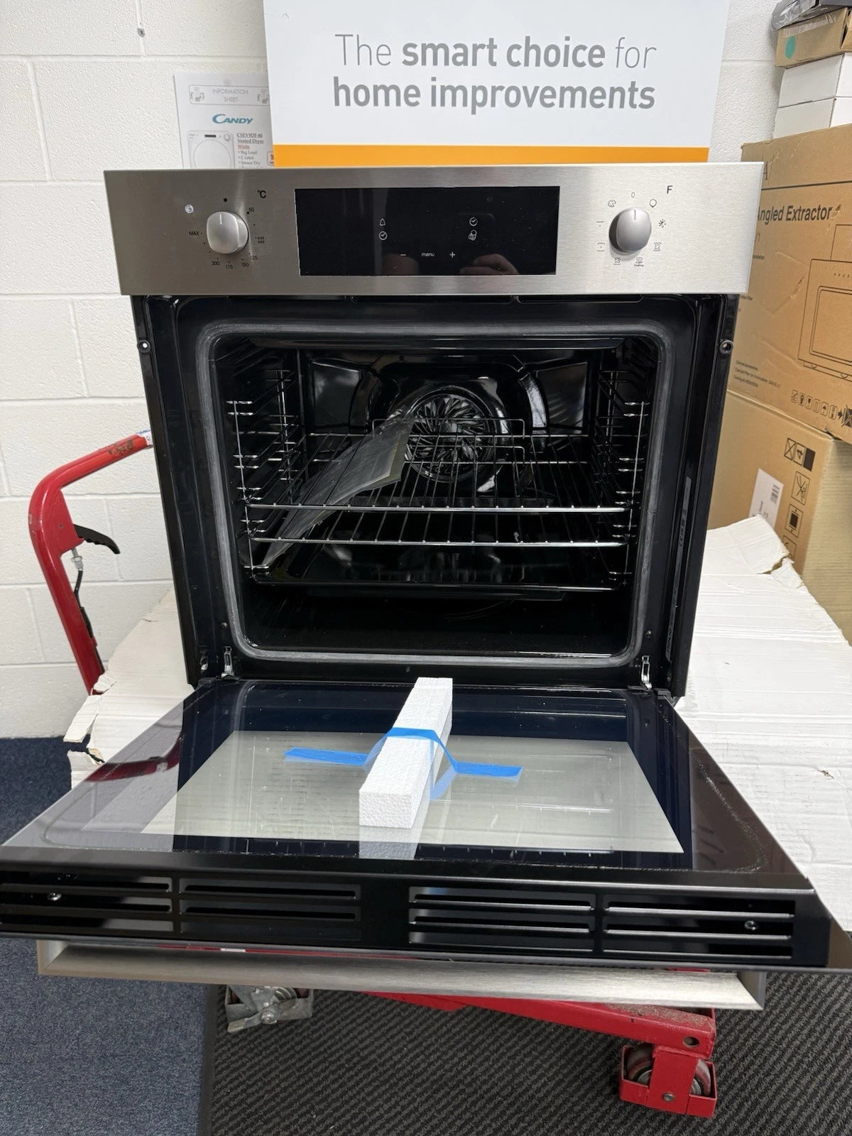Candy (Neue) FNPX615 Built-in Electric Single Oven with 13 Amp Plug in Stainless Steel - POHW0144