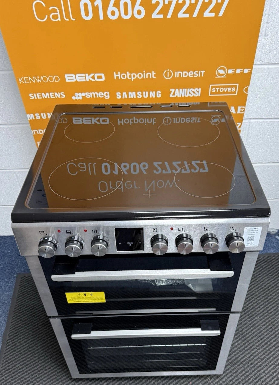 Kenwood KDC60SS25 (67) 60cm Electric Ceramic Cooker with Double Oven and Air Fry Function in Stainless Steel - (Ex Display) - HW182367