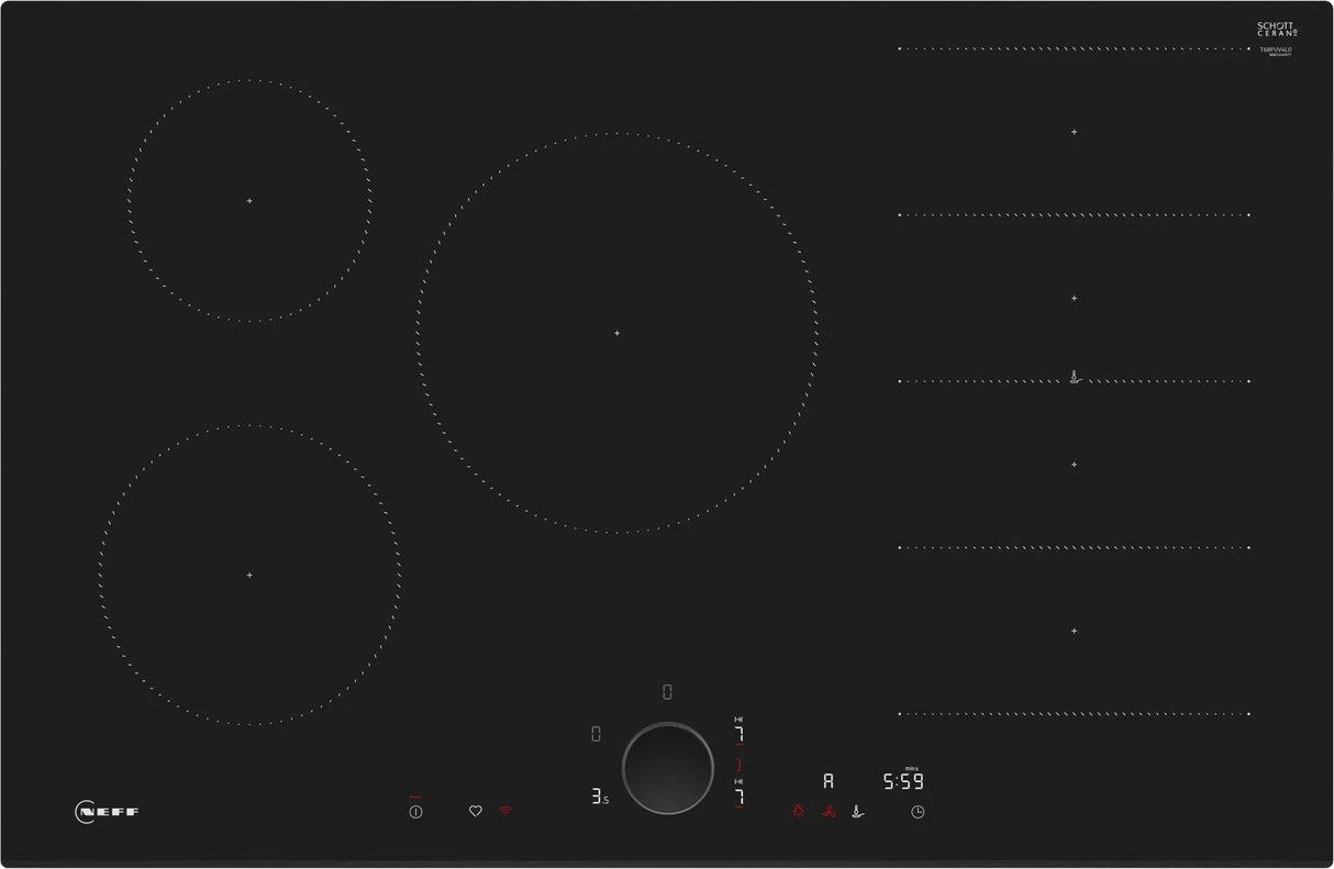 Neff N90 T68FUV4L0 80cm Flex Induction Hob with Twist Pad® in Black - (Tatty Packaging) - HW182484