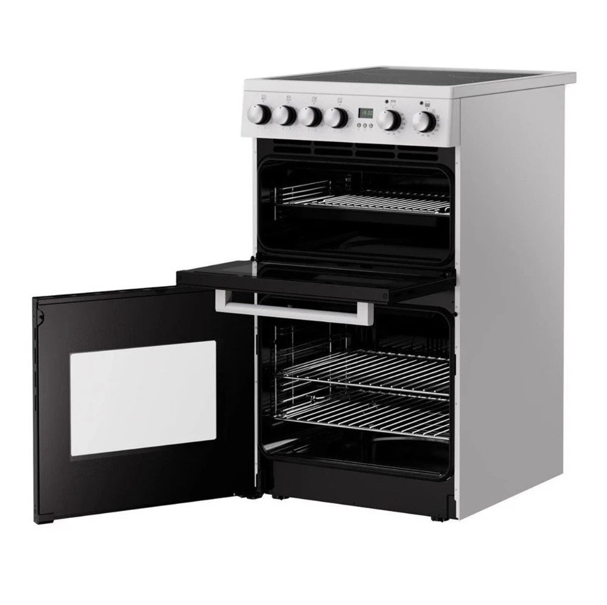 New World 444412057 (75) FDO 50E 50cm Electric Ceramic Cooker in White - (Ex Display) - HW182375