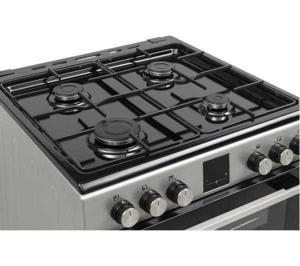 Kenwood KTG606S22 (93) 60cm Freestanding Gas Cooker in Silver and Black - A+ Rated - (Ex Display) - HW182393