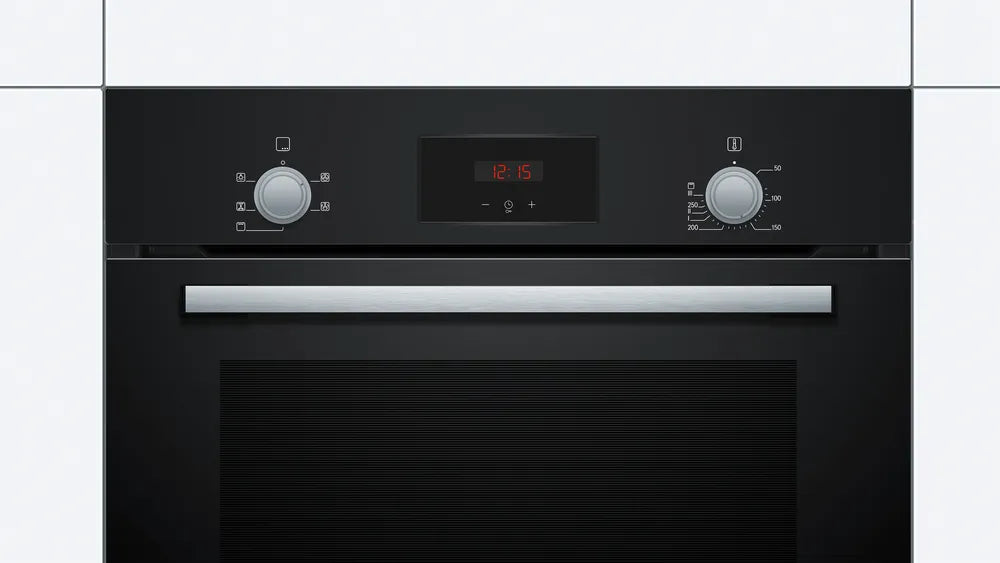 Bosch Series 2 HHF113BA0B (86) Built-In Electric Single Oven in Black with 13 Amp Plug - A Rated - HW182386