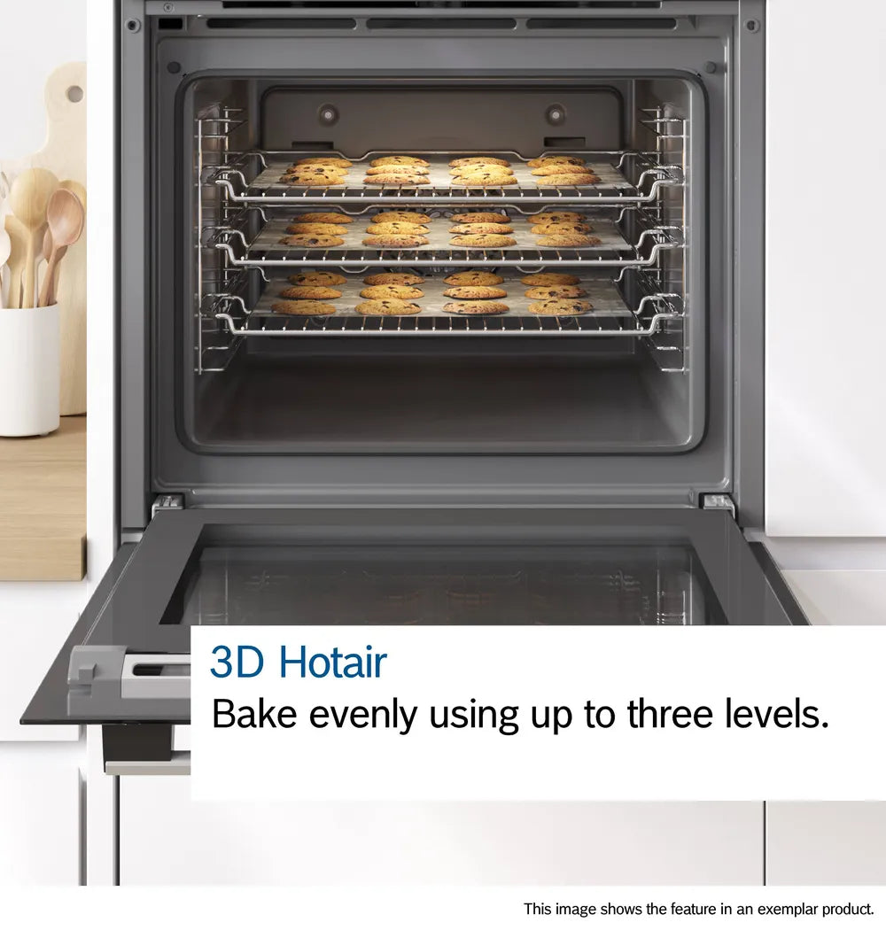 Bosch Series 2 HHF113BA0B (86) Built-In Electric Single Oven in Black with 13 Amp Plug - A Rated - HW182386