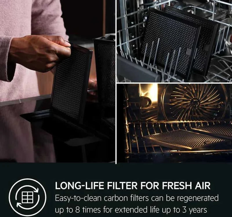 AEG Venting Hob TCH74B01CB (31) 68cm 4 Zone Induction Hob with Integrated Venting Hood in Black - (Tatty Box) - HW182631 - MANAGERS SPECIAL NOW £959.20