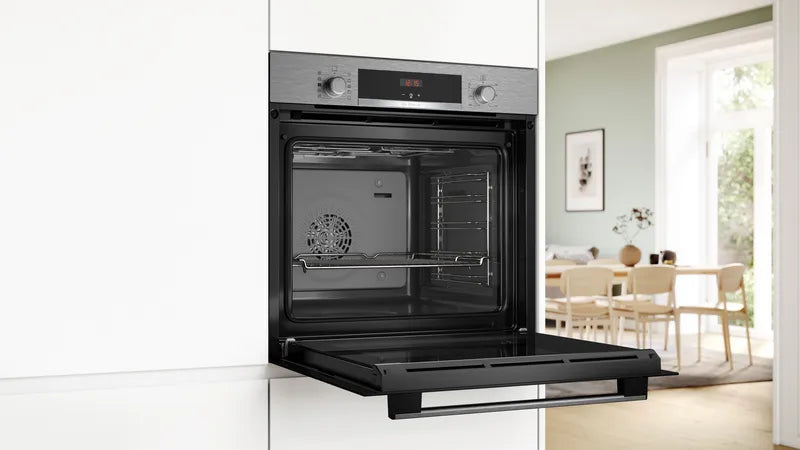 Bosch Series 4 HQA534BS3B Built In Electric Single Oven with added Steam Function in Stainless Steel - A+ Rated - HW181859