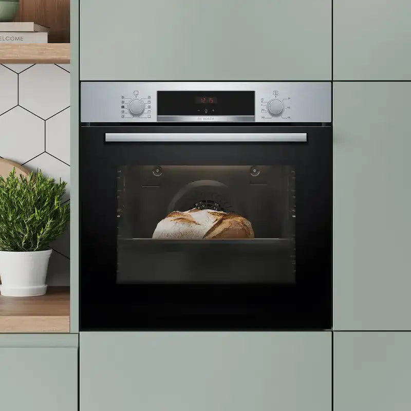Bosch Series 4 HQA534BS3B (02) Built In Electric Single Oven with added Steam Function in Stainless Steel - A+ Rated - (Ex Display) - HW182154-02