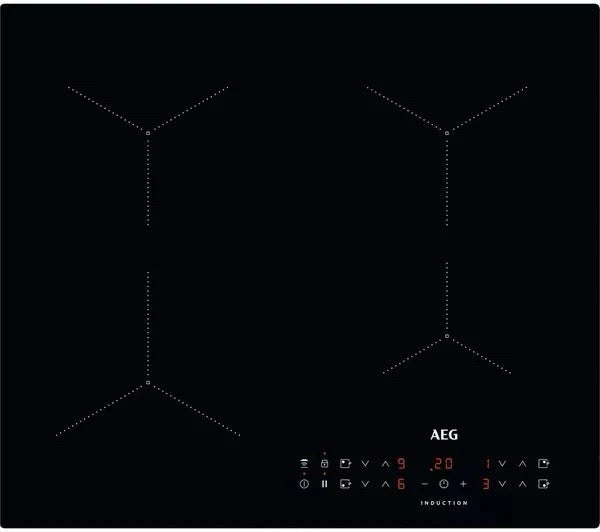 AEG ILB64334CB (02) Built-In 59cm 4 Zone Induction Hob in Black - 13 Amp Plug & Play - HW182100-02