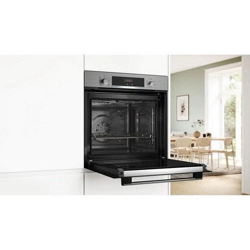 Bosch Series 4 HQA574BS3B (94) Electric Single Oven with Pyrolytic Self Cleaning in Stainless Steel - (Ex display) - HW182523