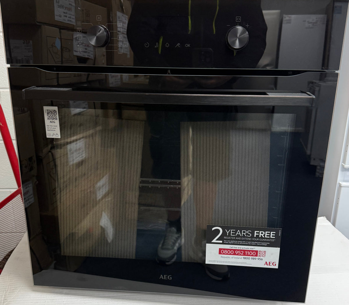 AEG 6000 Series OS6PB50AK (75) Built-in Electric AirFry Function Single Oven with Pyrolytic Self Cleaning in Black - A+ Rated - (Ex Display) - HW182775