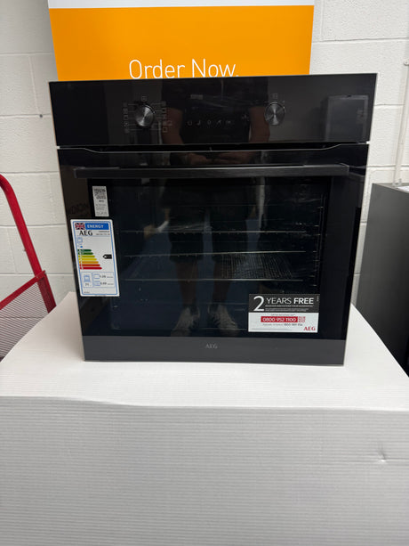 AEG 6000 Series OS6PB50AK (40) Built-in Electric Single Oven with Pyrolytic Self Cleaning in Black - A+ Rated - (Ex Display) - HW182440