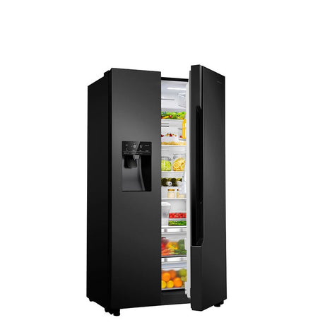 Teknix Side by Side American style Fridge Freezer in Black Stainless THSBS1791INBIX