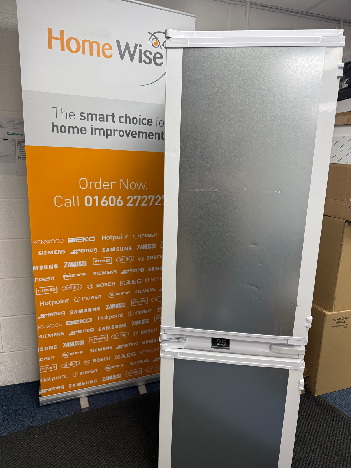 Beko BCFD473 (22) 70/30 Frost Free  Integrated Fridge Freezer with Sliding Hinge - E Rated - (Ex Display) - HW182322