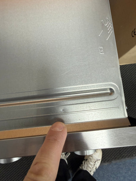 Bosch Series 2 MHA133BR0B (79) Built In Electric Double Oven in Stainless Steel from HomeWise Appliances. Showroom photo showing tiny mark on top of the outer casing.