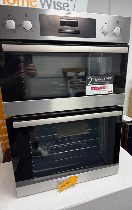 AEG 6000 DEB331010M (57) SurroundCook Clean Enamel Electric Double Built In Oven in Stainless Steel - A/A Rated - (Blemished ) - HW182457