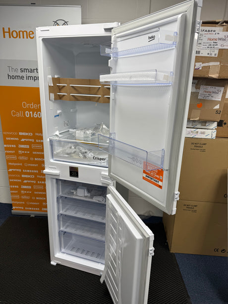 Beko BCFD450 (58) 50/50 Frost Free Integrated Fridge Freezer with Sliding Hinge - E Rated - (Ex Display) - HW182258