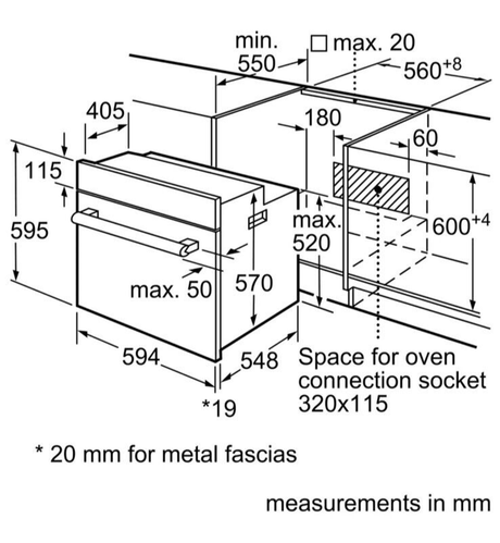 Bosch Series 2 HHF113BR0B (87) Built-In Electric Single Oven in Stainless Steel with 13 Amp Plug - A Rated - (Blemished) - HW182087