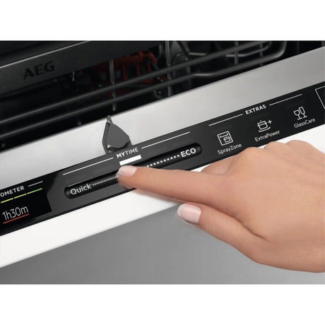 AEG 3000 FSB42607Z Air Dry Fully Integrated Built In Dishwasher - Black Control Panel with Sliding Door Fixing Kit. Control slider operation