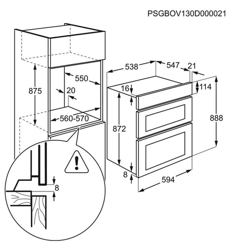Zanussi ZKHNL3X1 (72) Built-In 59cm Electric Double Oven in Stainless Steel - A/A Rated - (Ex Display) - HW182072 - MANAGERS SPECIAL PRICE £311.20
