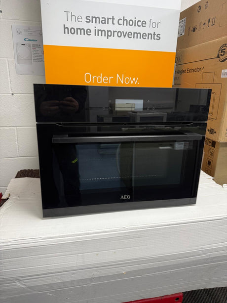 AEG KMK768080B (84) 7000 Series CombiQuick Built In Microwave Oven with Enamel Cleaning in Classic Black - (Ex Display) - HW181984