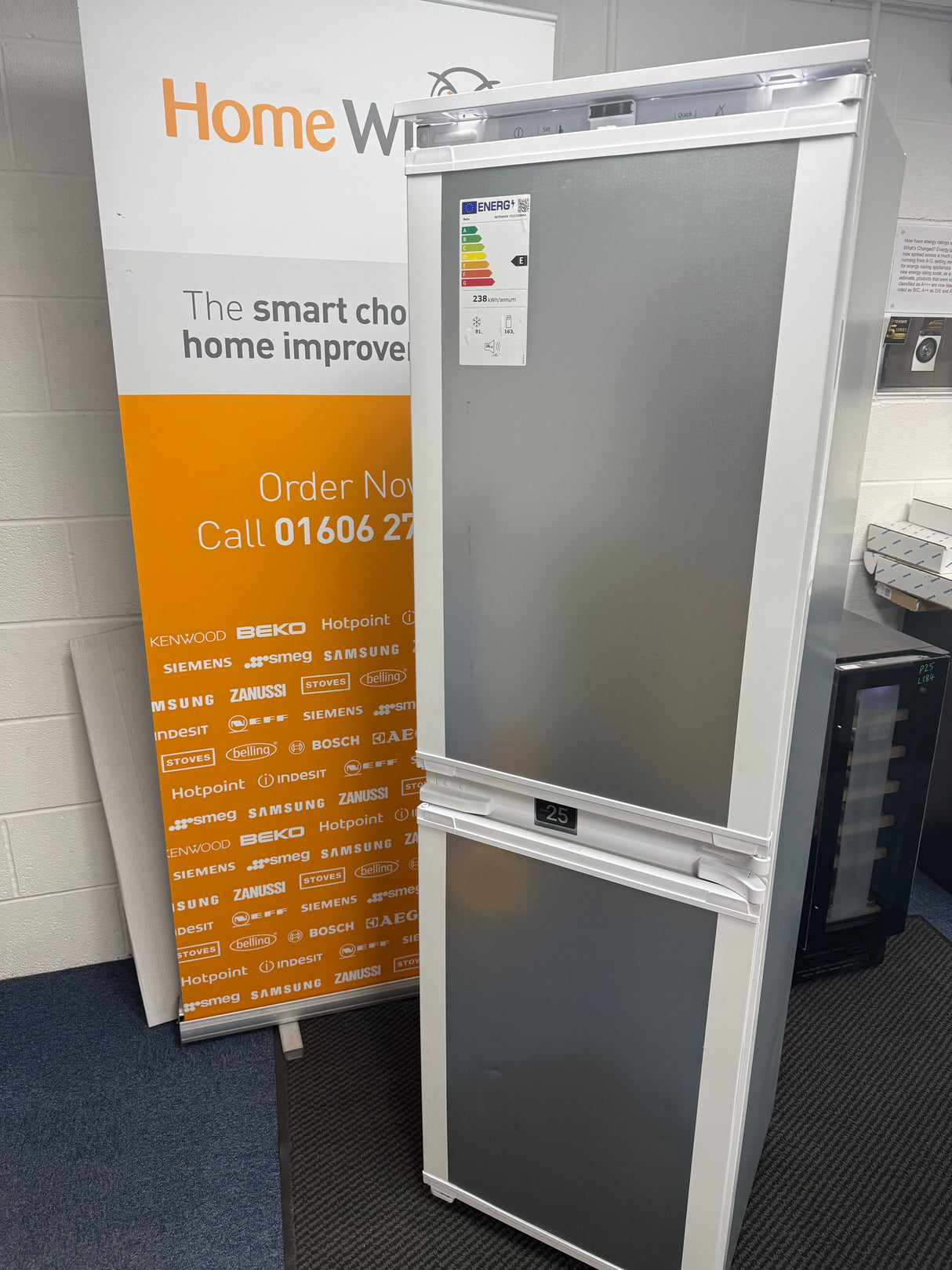 Beko BCFD4V50 (61) 50/50 Frost Free HarvestFresh™ Integrated Fridge Freezer with Sliding Hinge - E Rated - (Ex Display) - HW182661