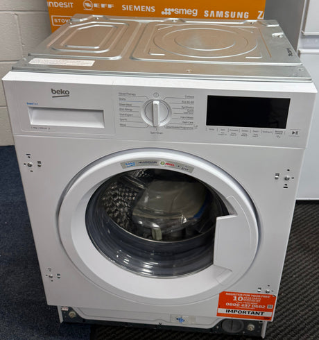 Beko WTIK94121F (66) Integrated 9KG 1400 Spin Washing Machine in White - A Rated - (Ex Display Graded) - HW182766